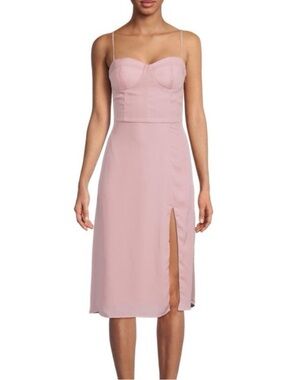 Socialite Dusty Rose Spaghetti Strap Midi Dress